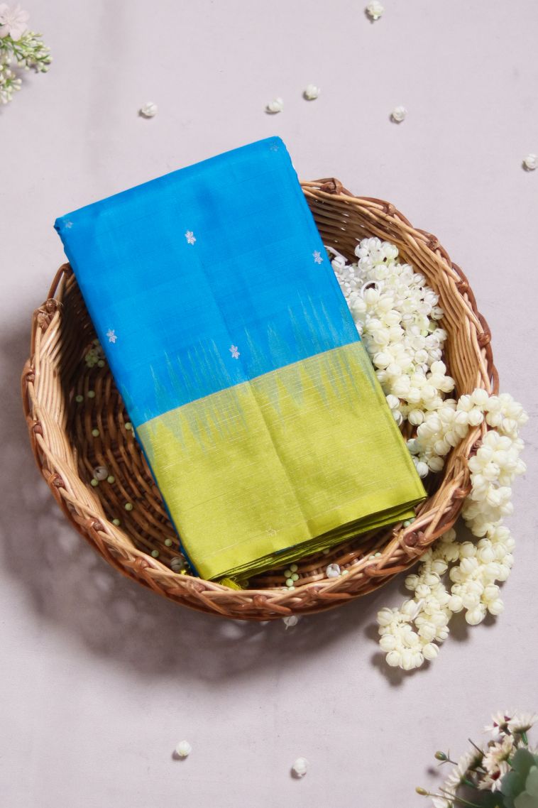 Festive Collection Pure Silk Saree with Rich Blue Solid Colour view 1