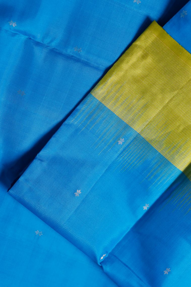 Festive Collection Pure Silk Saree with Rich Blue Solid Colour view 3