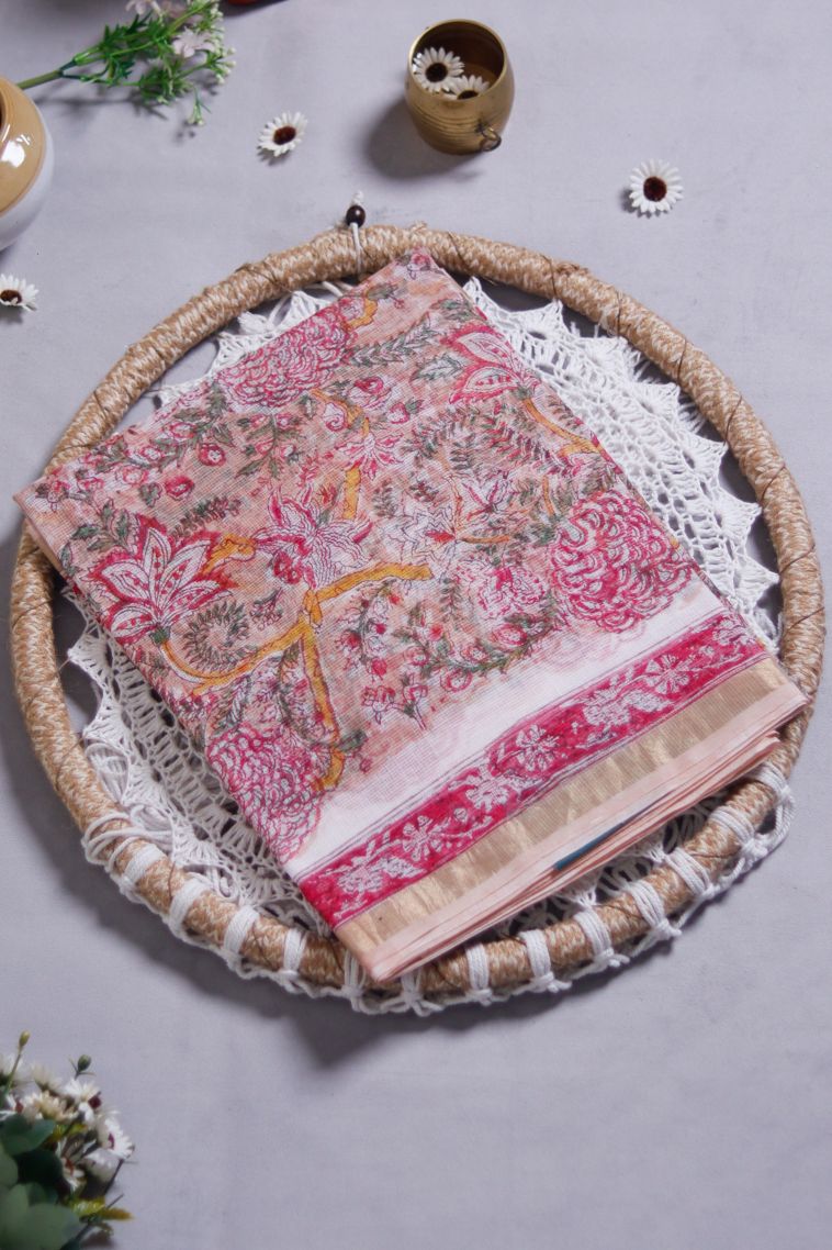 Classic Lightweight Saree in Pastel Pink view 1