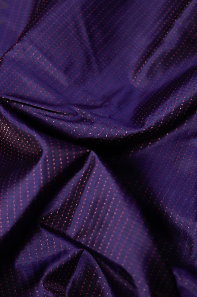 Designer Pure Silk Saree in Deep Purple with Elegant Solid Contrast Border view 3