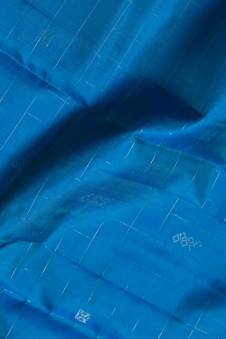 Elegant Wear Pure Silk Saree in Blue with Woven Accents view 3