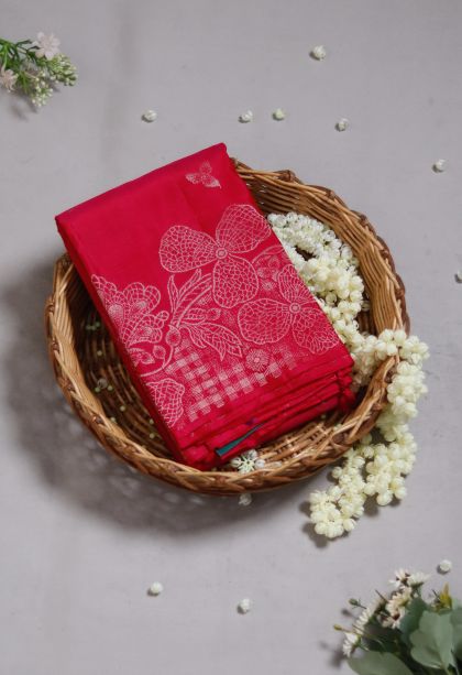 Festive Collection Pure Silk Saree with Subtle Floral Patterns