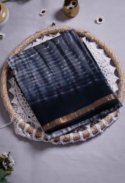Classic Lightweight Black N White Saree