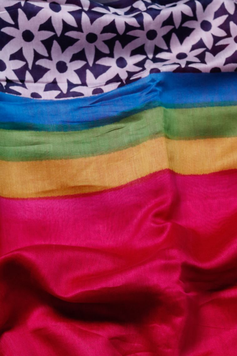 Modern Lightweight Saree in Multi-colour with Designer Contrast Border view 4
