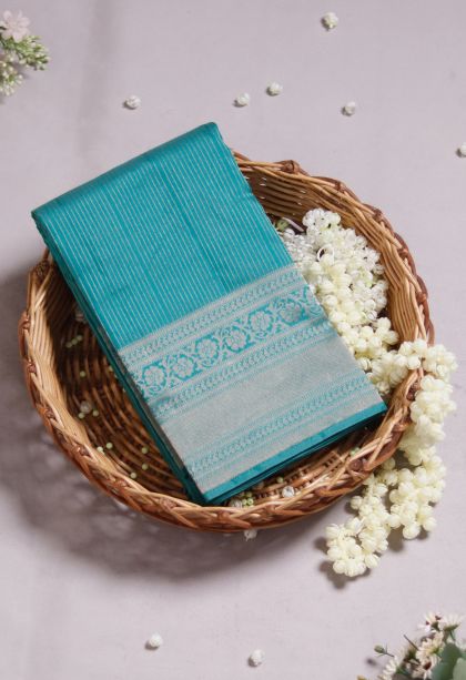 Festive Collection Pure Silk Saree with Subtle Striped Texture