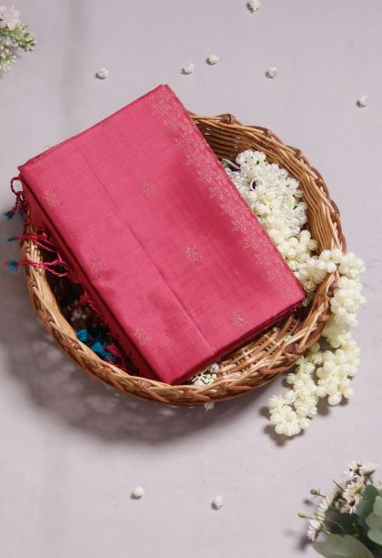 Festive Wear Pure Silk Saree with Elegant Floral Motifs Finish
