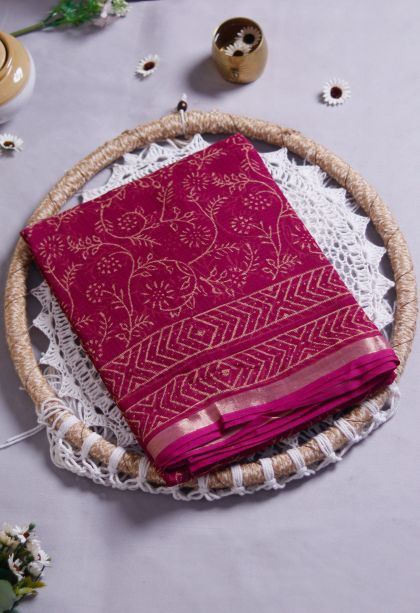 Festive Collection Lightweight Saree with Subtle Floral Motifs