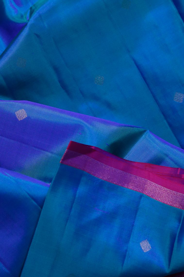 Classic Pure Silk Saree in Blue view 3