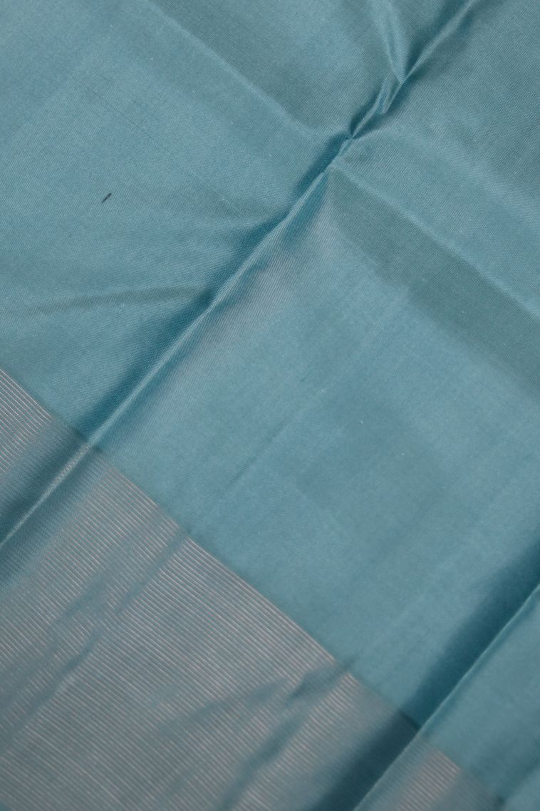 Everyday Wear Blue Pure Silk Saree - Comfortable and Stylish view 2