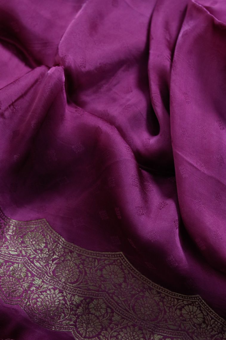 Silk-cotton Banarasi Saree with Buti fills - Timeless Style view 3
