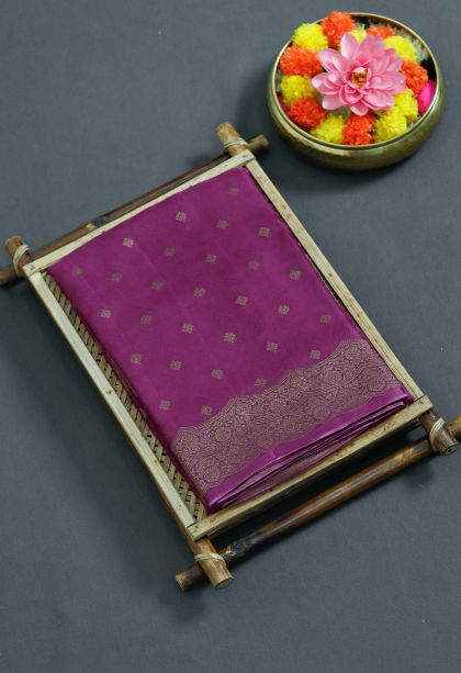 Silk-cotton Banarasi Saree with Buti fills - Timeless Style