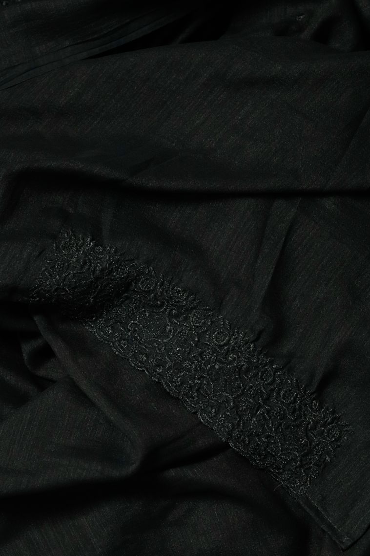 Traditional Soft & Flowing Black colour Saree view 1