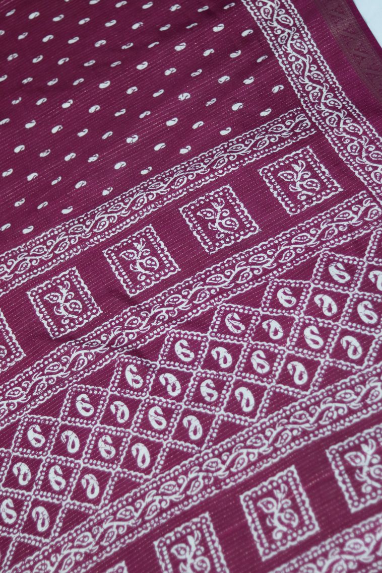 Elegant Dola Silk Saree in Maroon-Pink with Floral Motifs Border - Perfect for Festive view 2