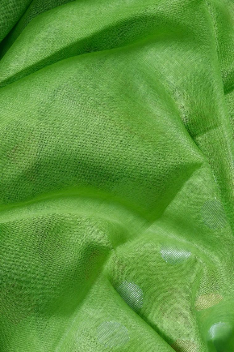 Pure Linen Saree with Green and yellow Mix shades - Timeless Style view 2