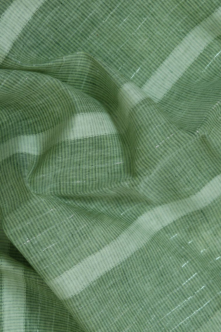 Office Wear Pastel Green Pure Linen Saree - Comfortable and Stylish view 3