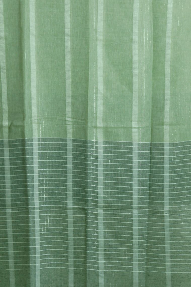 Office Wear Pastel Green Pure Linen Saree - Comfortable and Stylish view 2