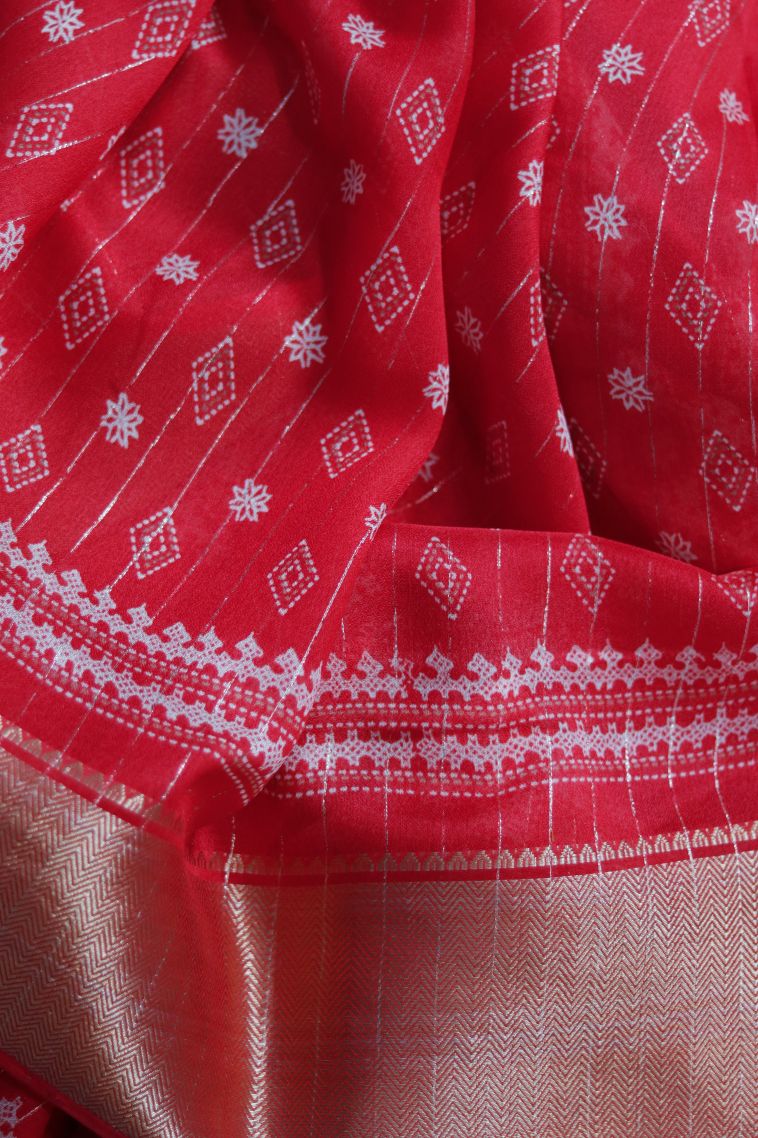 Dola Silk Saree with Gold Zari and woven design- Timeless Style view 3