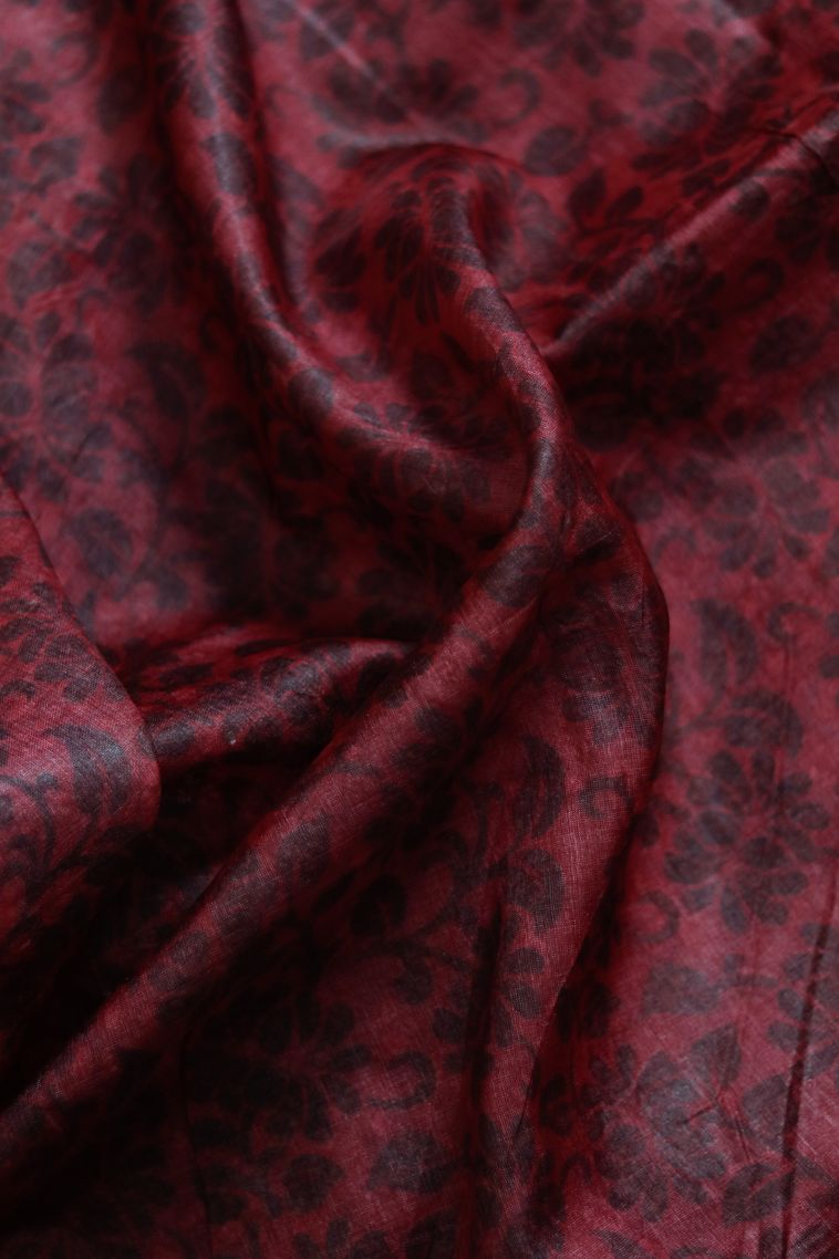 Traditional Floral Motif Tusser Silk Saree - Ideal for Festive view 3