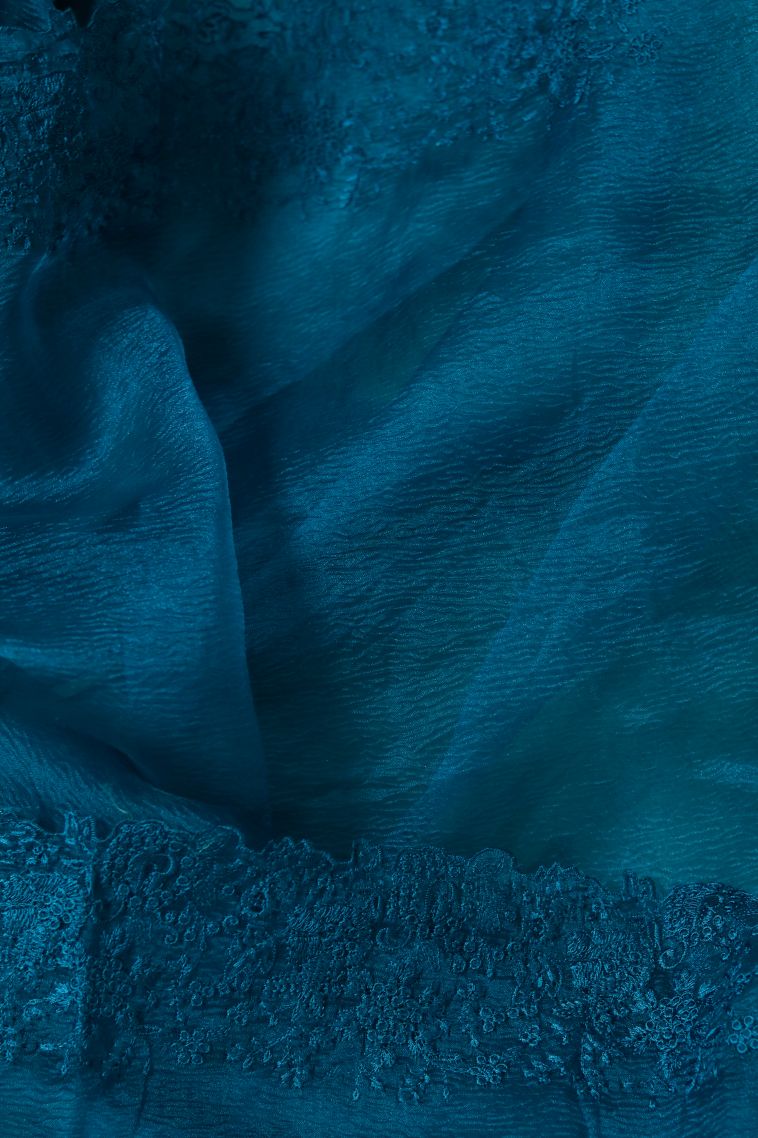 Stylish Soft & Flowing Saree in Dark Blue view 2