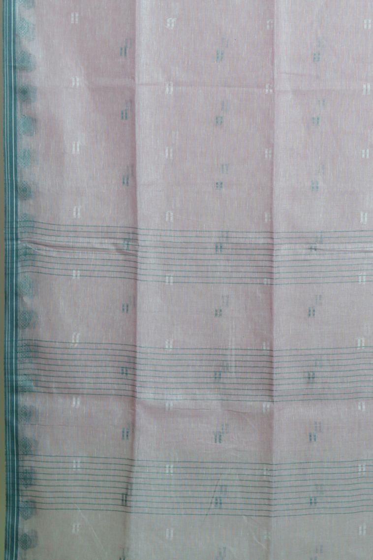 Festive Collection Linen Saree with Rich Striped Dots view 2