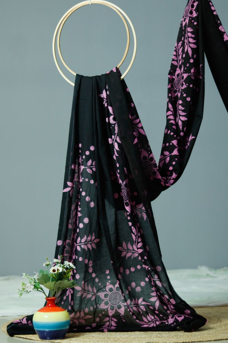 Lightweight Saree in Black Shade view 1