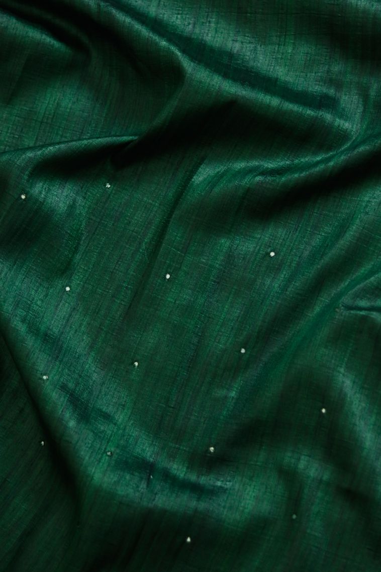 Designer Tusser Silk Saree with Woven Work - Party Collection view 4