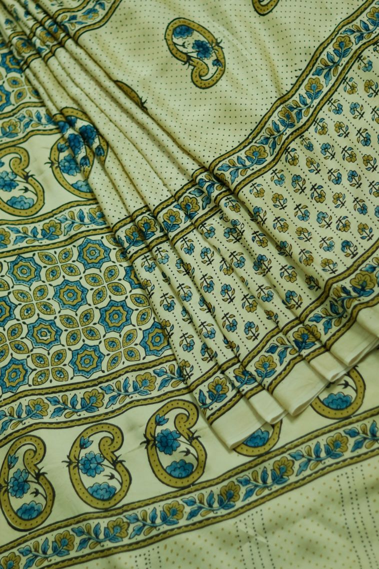 Soft & Flowing Saree in Pastel Yellow Shade view 1