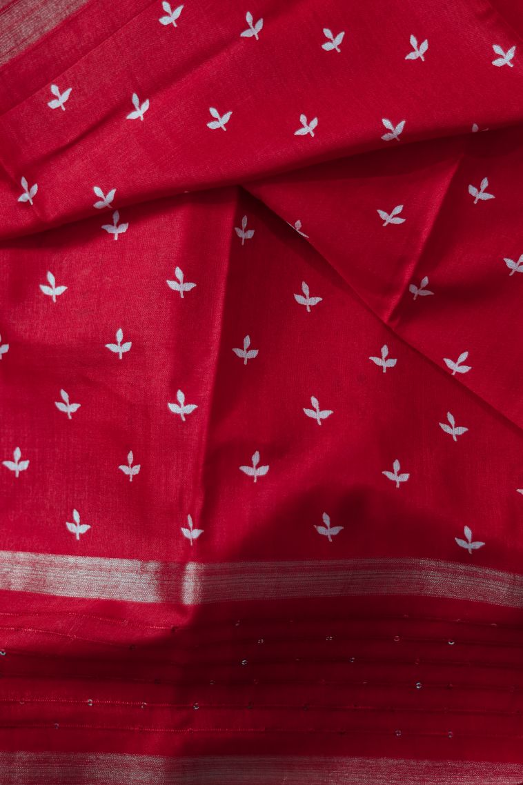 Festive Wear Red Dola Silk Saree - Comfortable and Stylish view 3