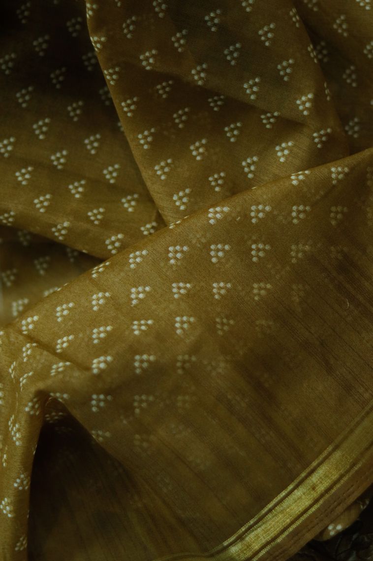Designer Dola Silk Saree in Golden Yellow with Elegant Zari Border view 3
