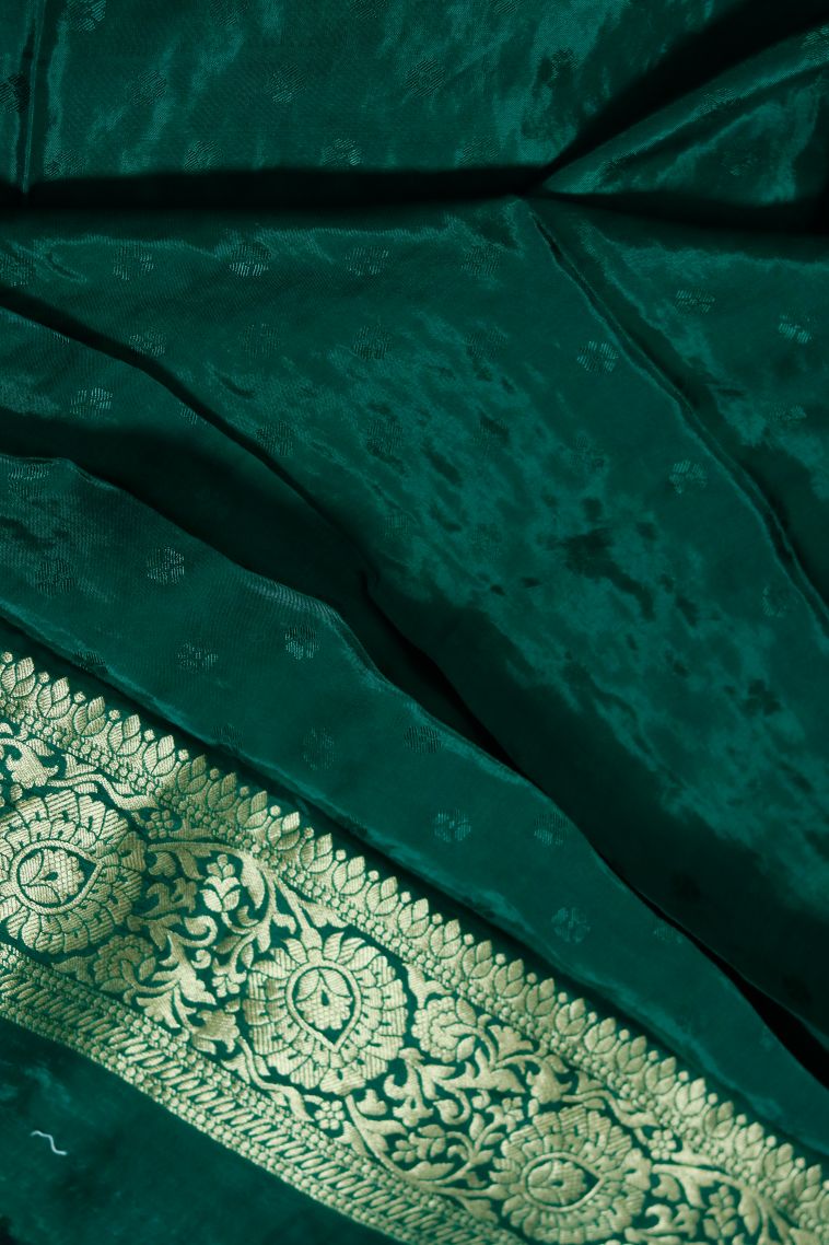 Classic Lightweight Saree in Green view 2