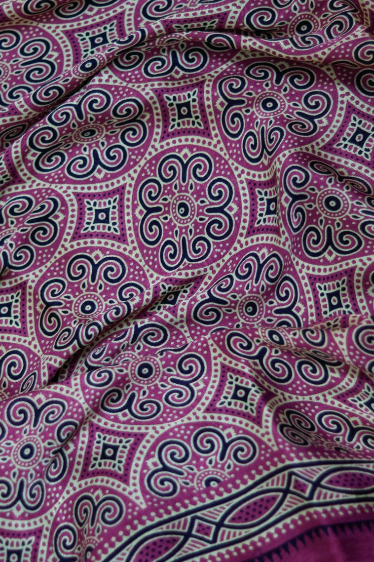Traditional Modal Soft & Flowing Modal Saree in Dark Magenta - Ideal for Office view 4