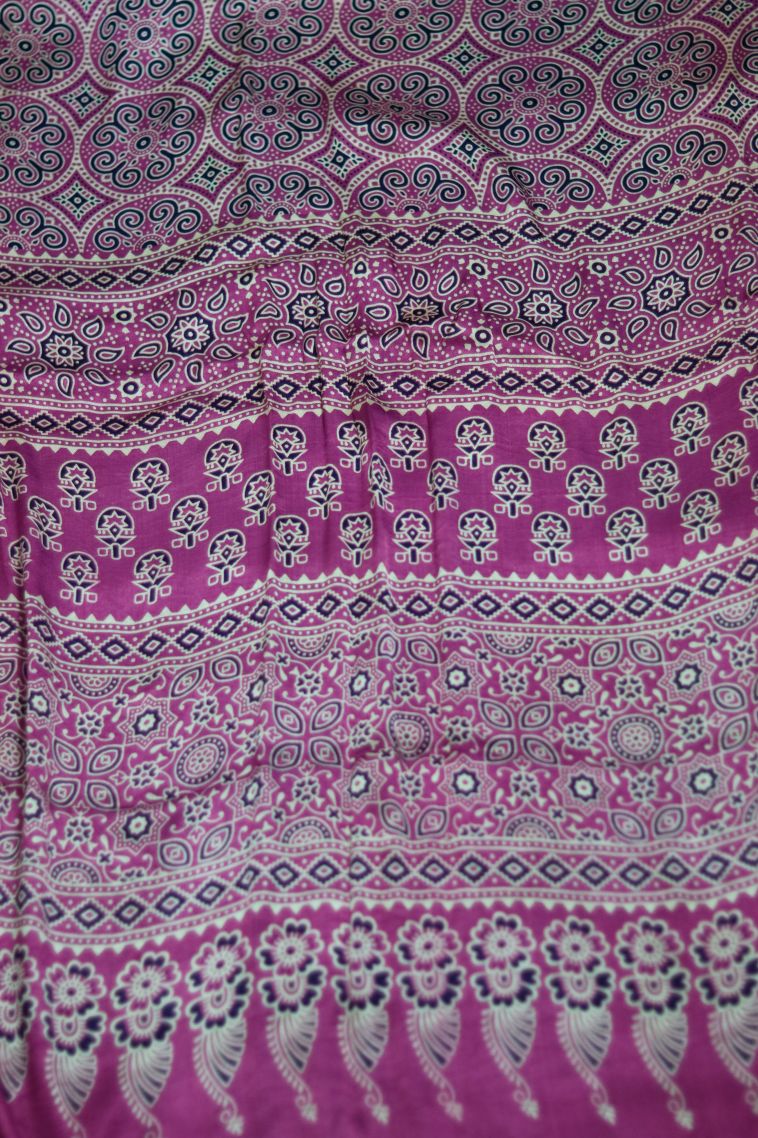 Traditional Modal Soft & Flowing Modal Saree in Dark Magenta - Ideal for Office view 2