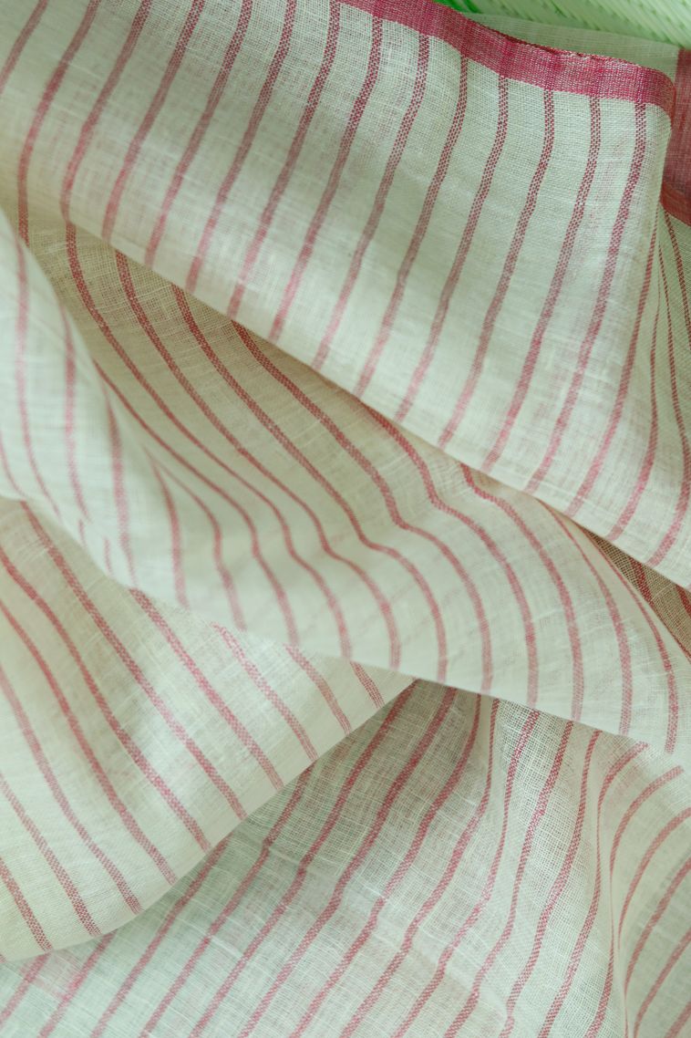 Formal Wear Pure Linen Saree in Pastel Yellow with Woven Accents view 2