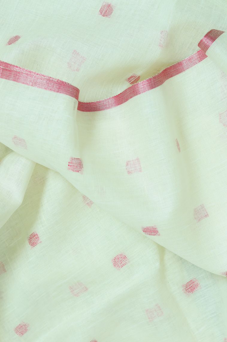 Formal Wear Pure Linen Saree in Pastel Yellow with Woven Accents view 3