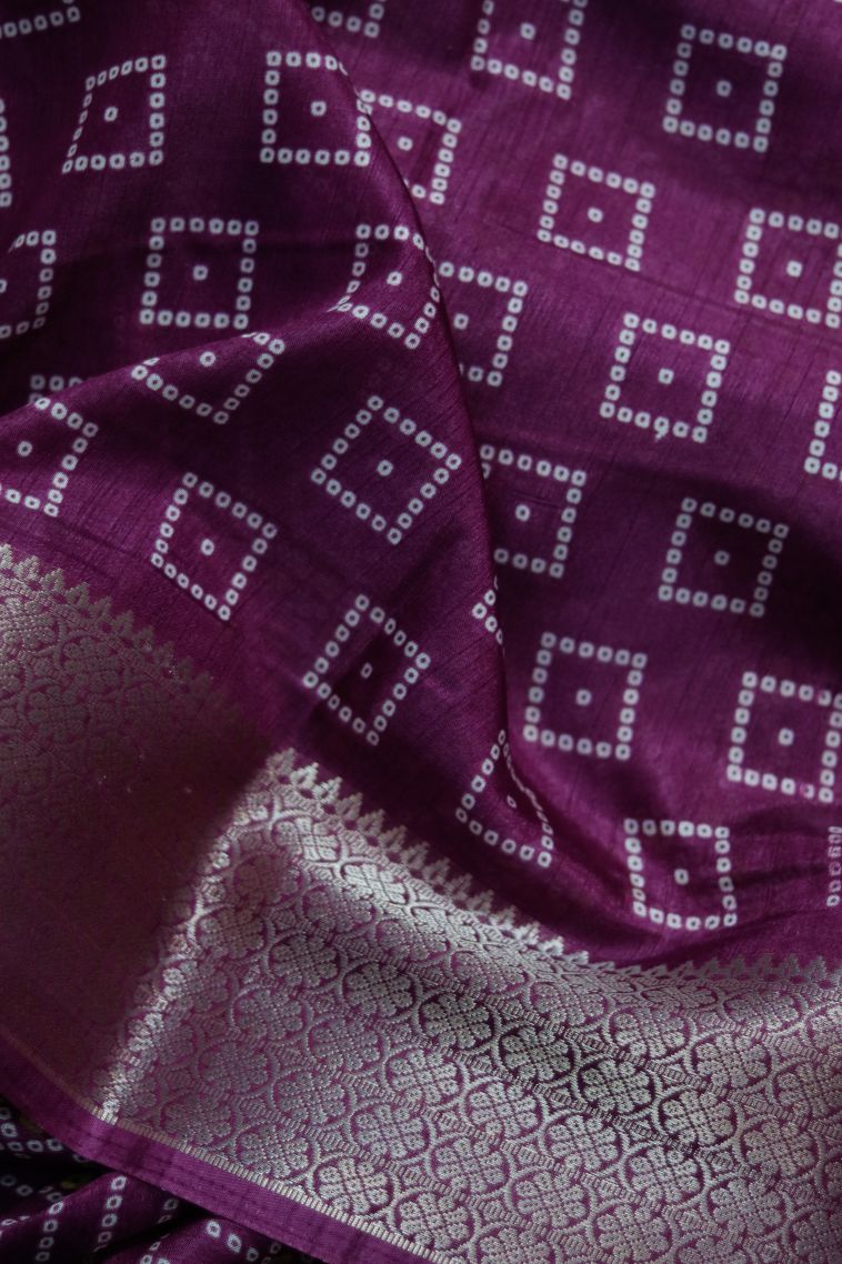 Festive Wear Dola Silk Saree in Purple with Elegant Zari Finish view 3