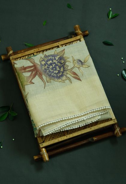 Classic Linen Saree in Pastel Green