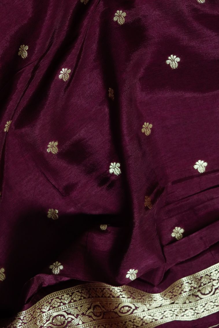 Graceful Deep Purple Lightweight Saree view 2