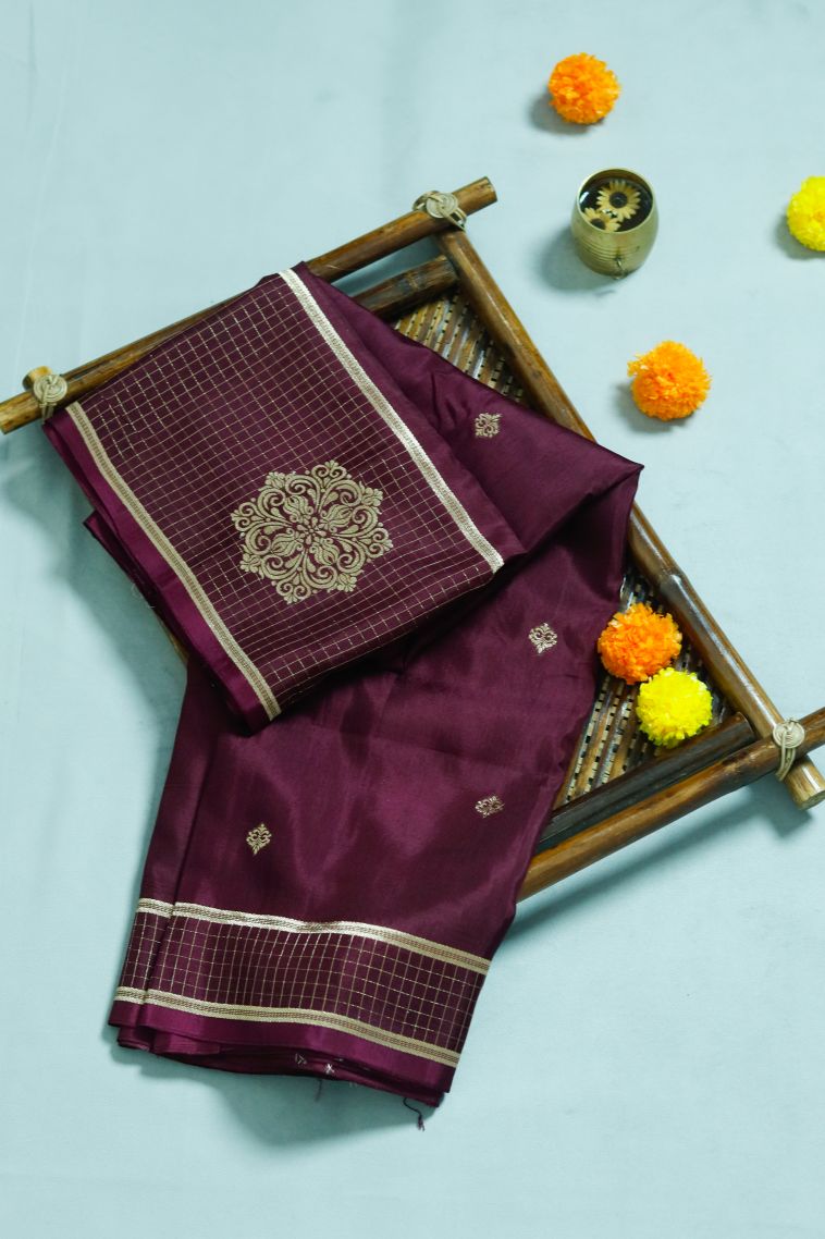 Graceful Deep Purple Lightweight Saree view 1