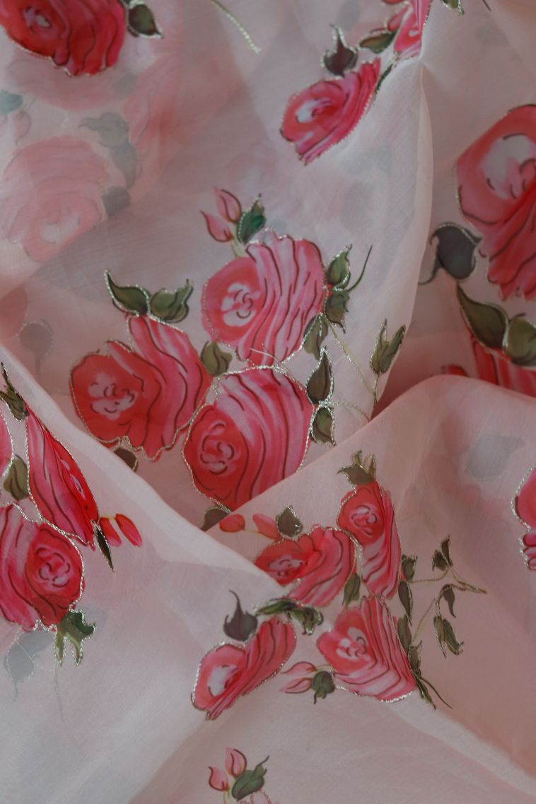 Festive Wear Soft & Flowing Saree with Elegant Floral Finish view 4