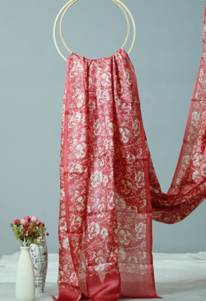Festive Collection Tusser Silk Saree with Subtle Floral Motif