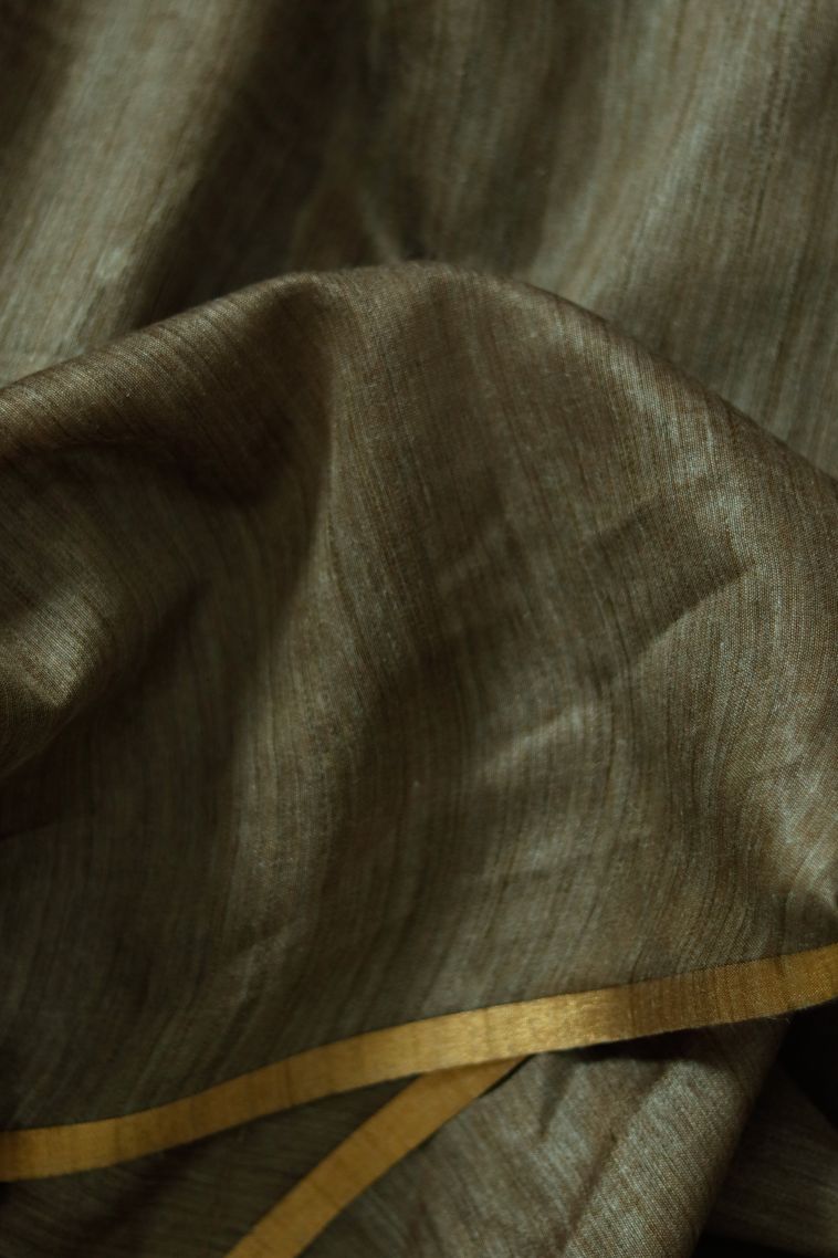 Modern Stiff & Rich Finish Saree in Coffee Brown with Designer Zari Border view 2