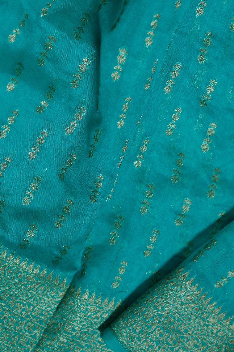 Party Wear Lightweight Saree in Blue with Woven Accents view 3