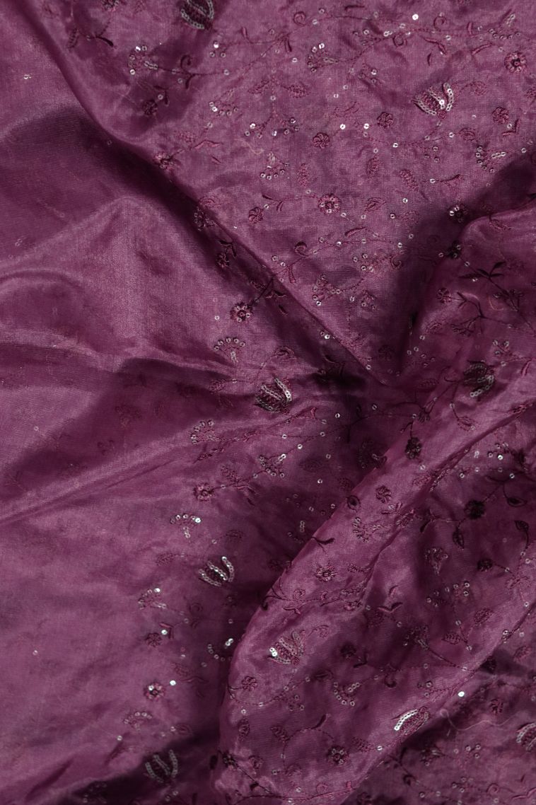 Designer Soft & Flowing Saree in Maroon-pink with Elegant Floral Motifs Border view 2
