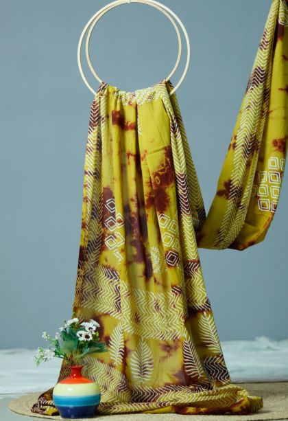 Modern Lightweight Saree in Mustard Yellow with Designer Stripes Border