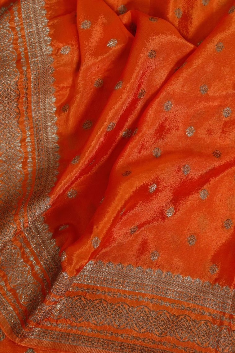 Festive Wear Silk-cotton Banarasi Saree with Elegant Abstract Motif Finish view 4