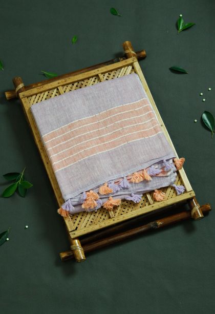Elegant Pure Linen Saree with Solid Border