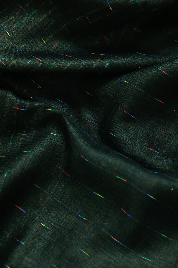 Elegant Pure Linen Saree with Stripes Border view 2