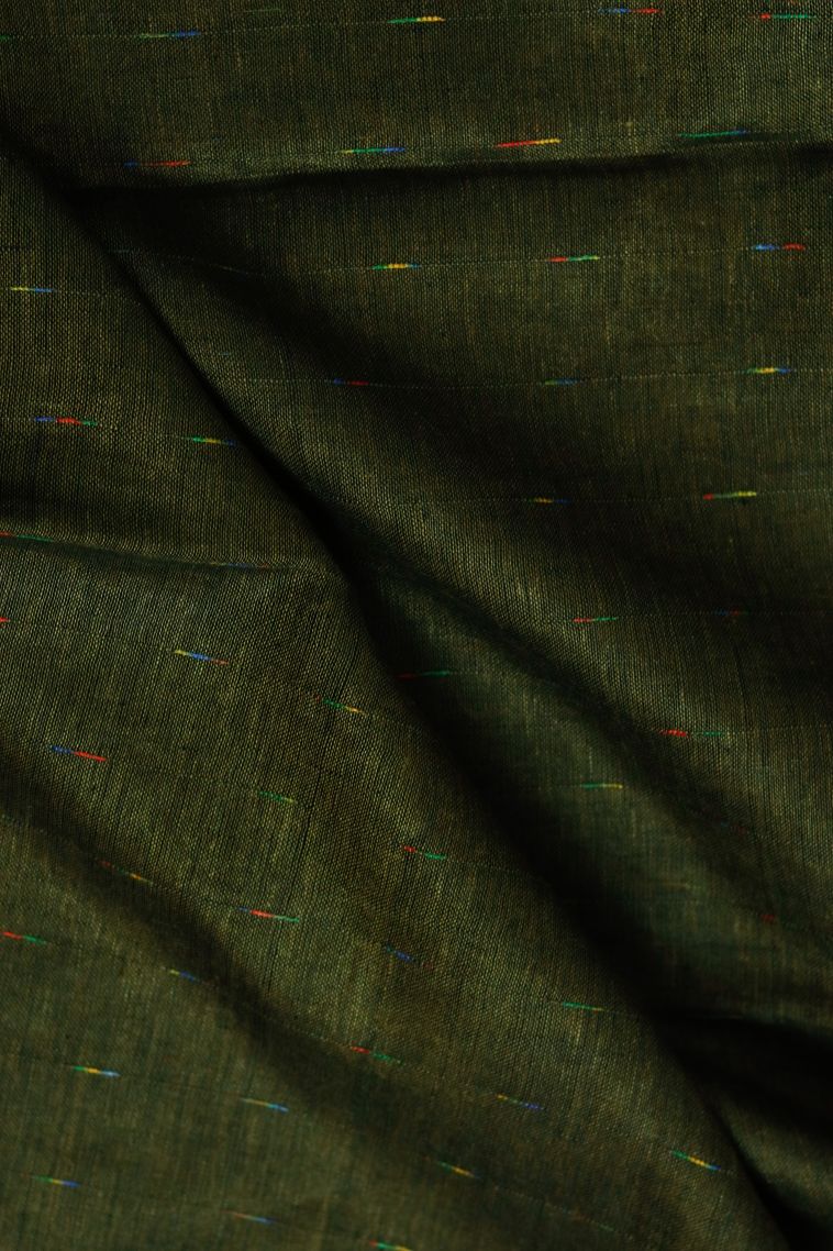 Elegant Pure Linen Saree with Stripes Border view 3