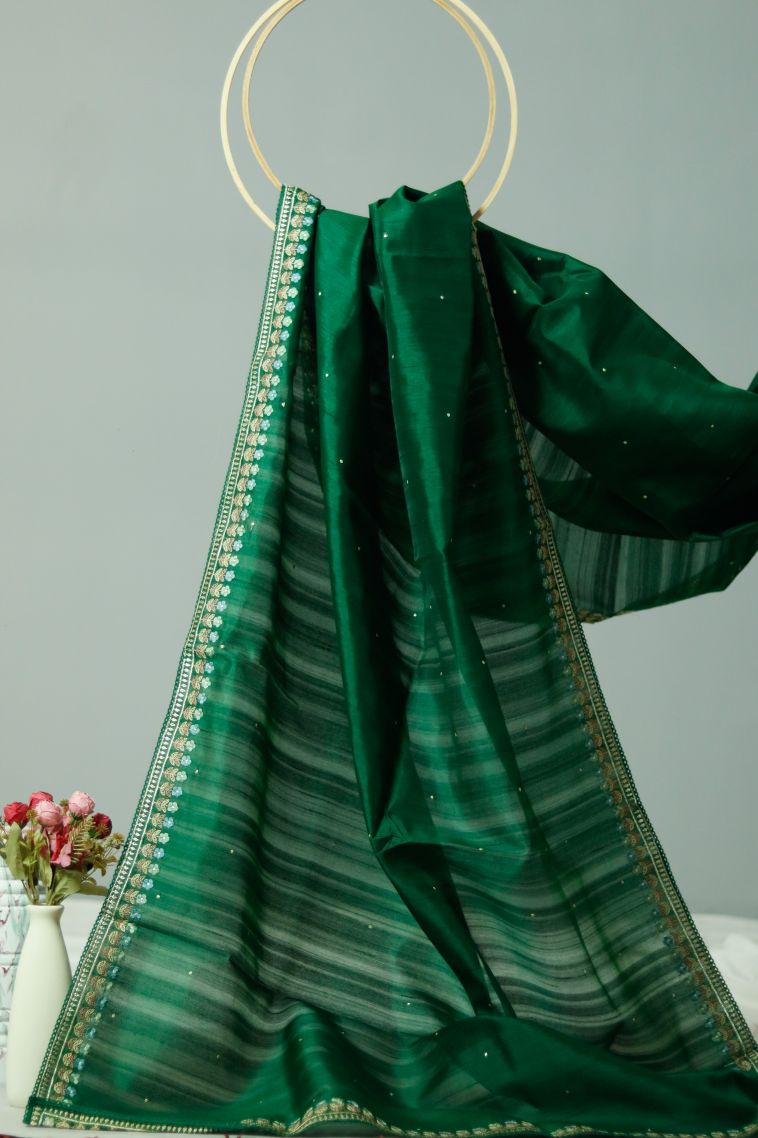 Festive Collection Tusser Silk Saree with Subtle Dotted Motifs view 1