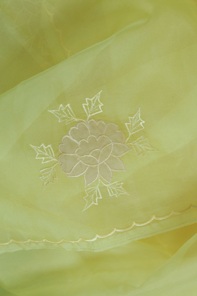 Modern Soft & Flowing Saree in Golden Yellow view 3